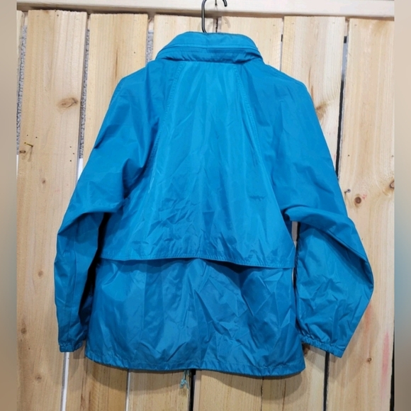 Vintage 90s Eddie Bauer  Lightweight Aqua Blue Windbreaker Jacket Womens  Medium - Picture 2 of 6